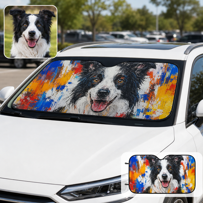 Custom Dog Car Windshield Sunshade, Dog Dad Car Interior Gift THUC99