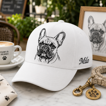 Custom Dog Memorial Hat, Embroidered Pet Face Hat, Personalized Dog Dad Gift THUC99