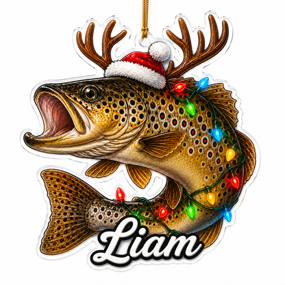 Fishing Christmas Lights Brown Trout Acrylic