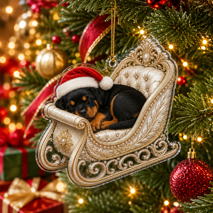 Dog Christmas Sleigh Rottweiler