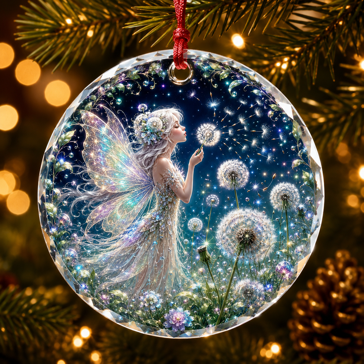 Fairy Glass Ornament Dandelion Fairy