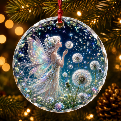 Fairy Glass Ornament Dandelion Fairy
