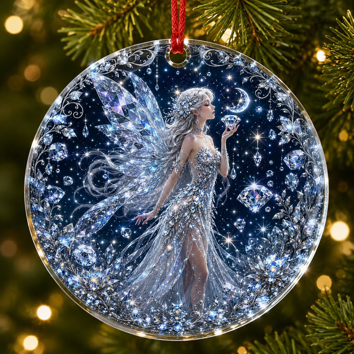 Fairy Glass Ornament Diamond Fairy