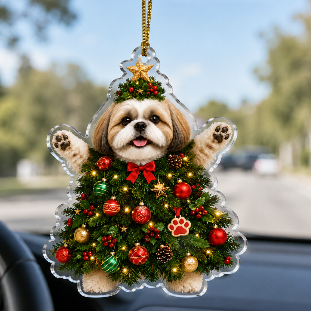 Dog Santa Tree Shih Tzu