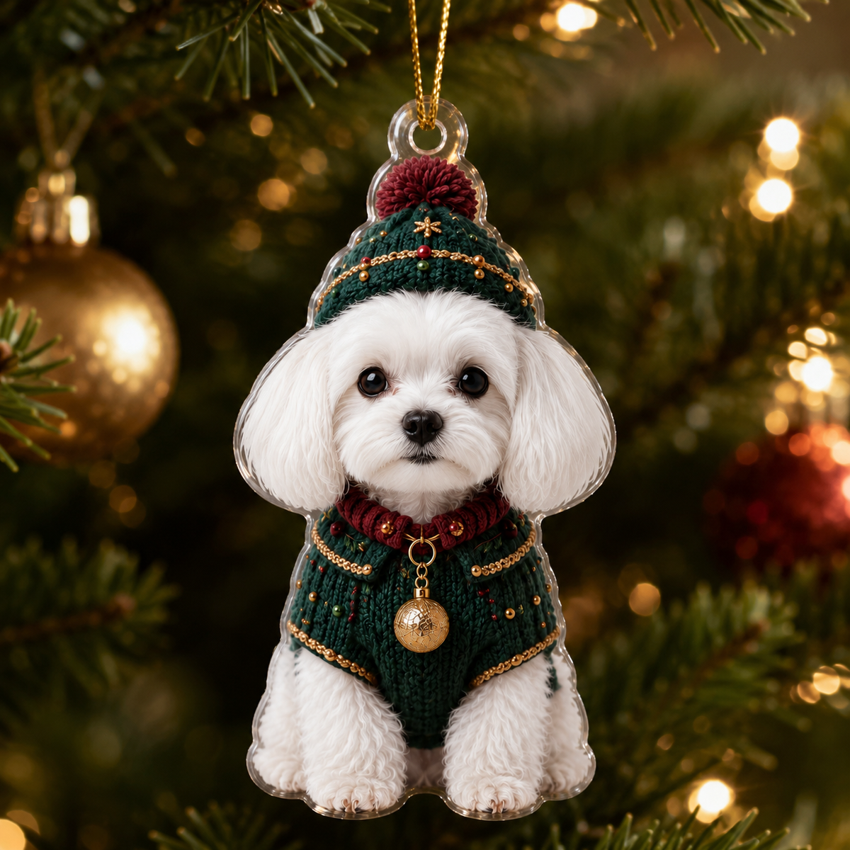 Dog Chrismast With Noel Sweater Maltese