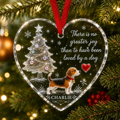 Christmas Glass Dog Beagle