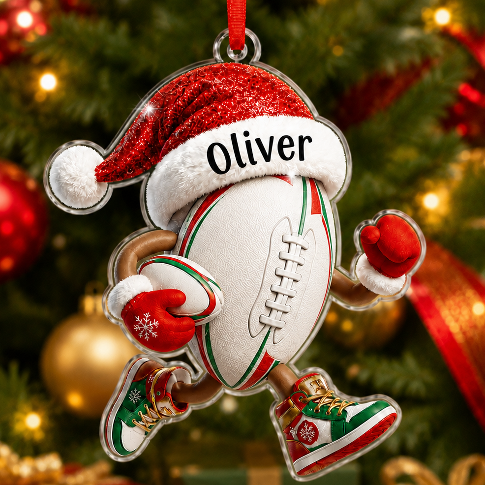 Sport Running Custome Name Acrylic Rugby Ball