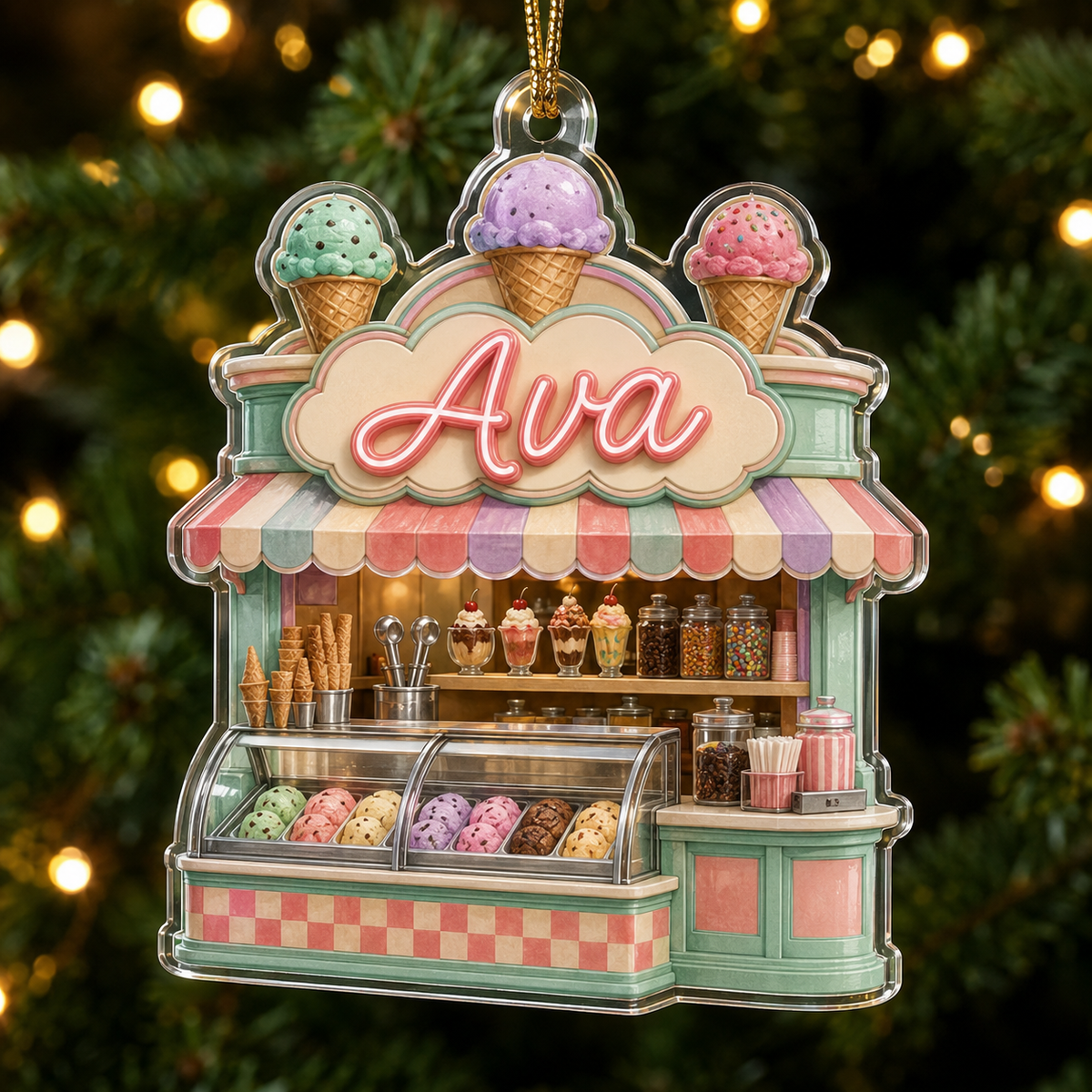Food Lover Ice Cream Shop Ornament