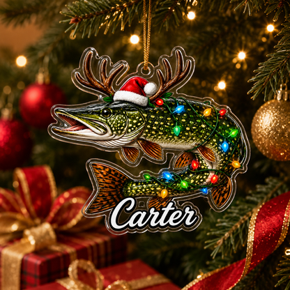 Fishing Christmas Lights Pike Fish Acrylic