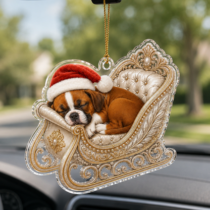 Dog Christmas Sleigh Boxer