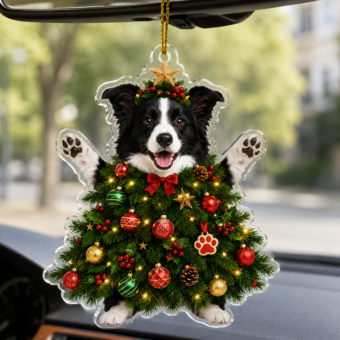 Dog Santa Tree Border Collie