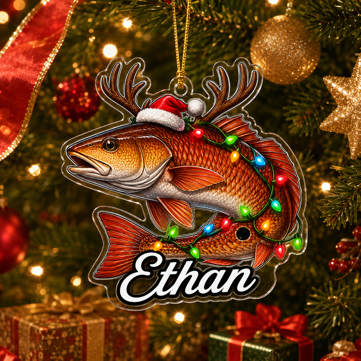 Fishing Christmas Redfish Acrylic