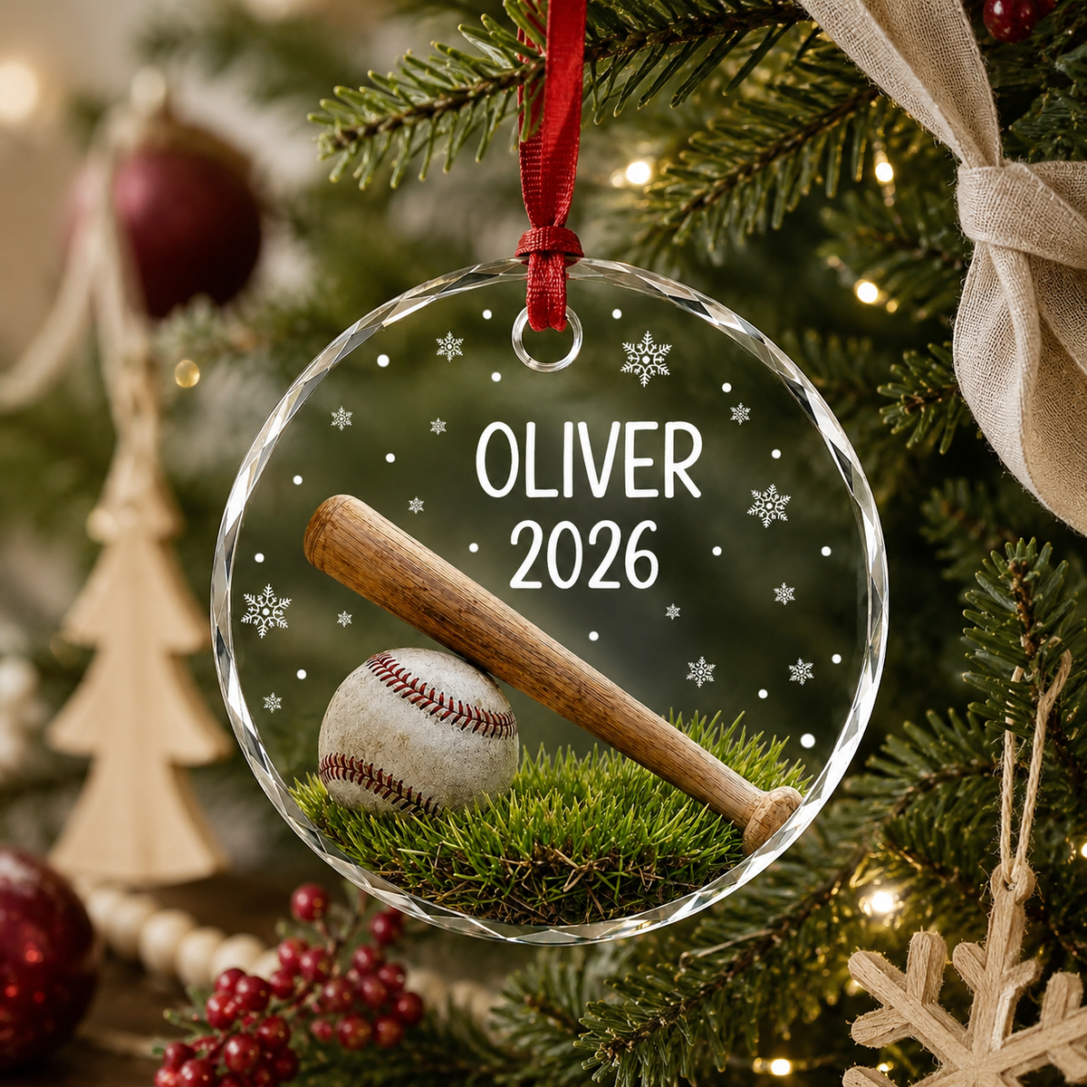 Sport Glass Ornament Baseball Field