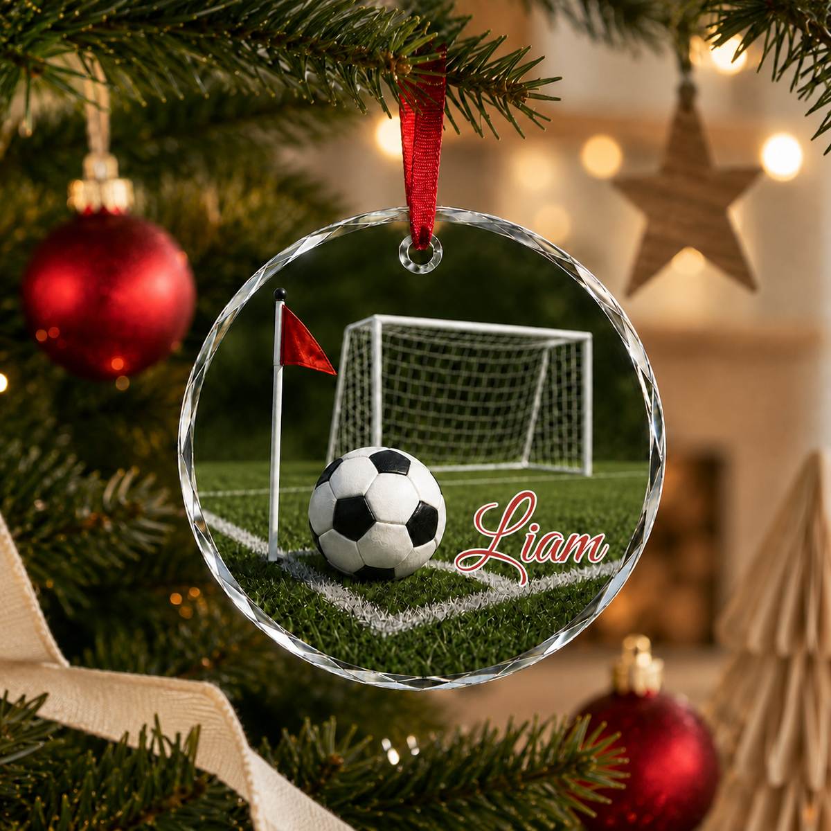 Sports Glass Ornament Soccer
