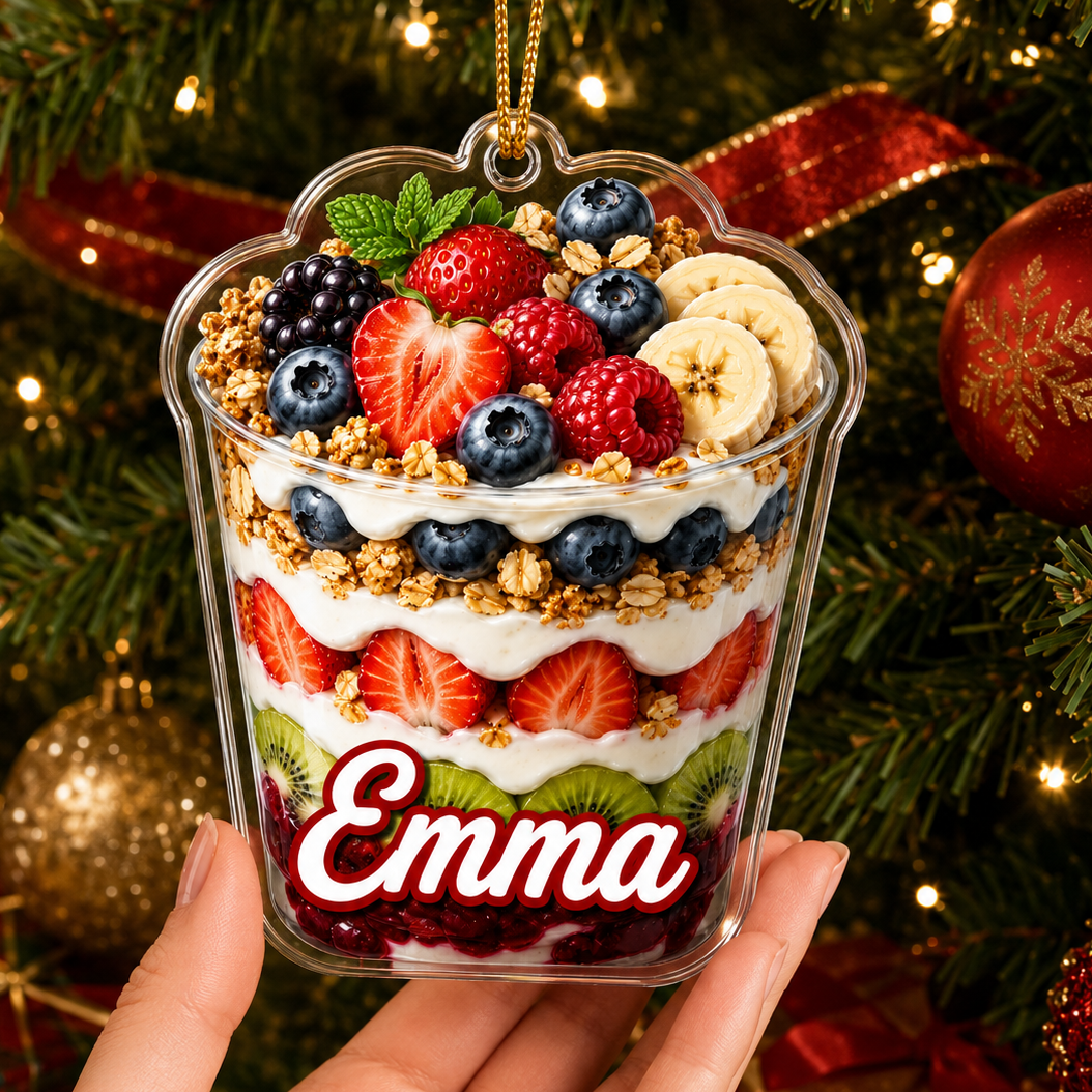 Breakfast Custom Name Yogurt and Fruit Parfait Acrylic
