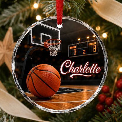 Sports Glass Ornament Basketball