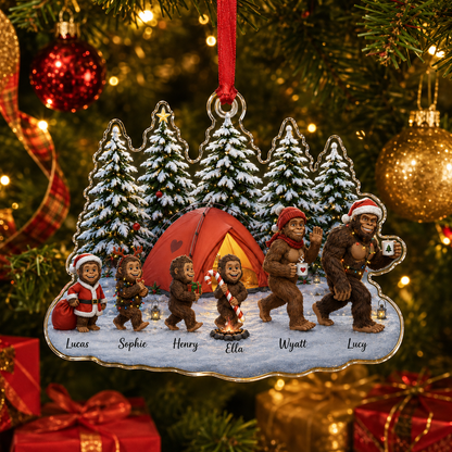 Camping Personalize Acrylic Christmas Gibbon