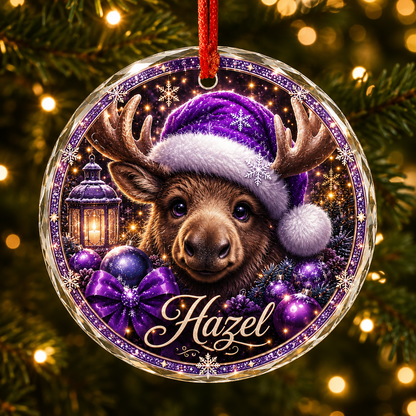 Purple Animal At Christmas Moose