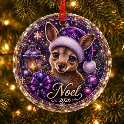 Purple Animal At Christmas Kangaroo