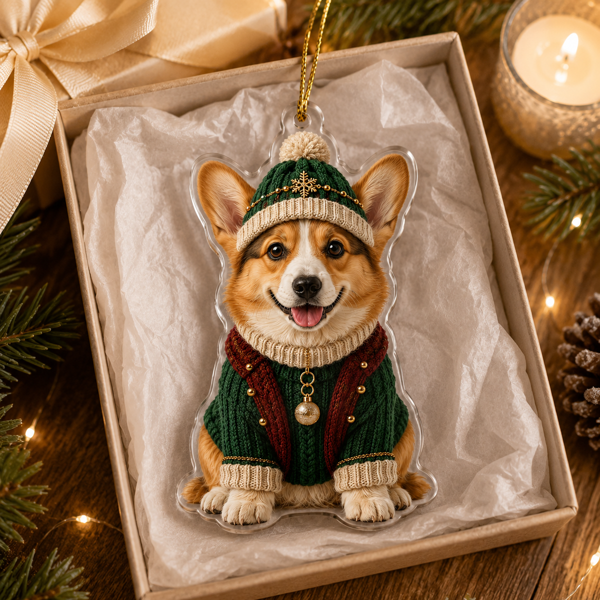 Dog Chrismast With Noel Sweater Corgi