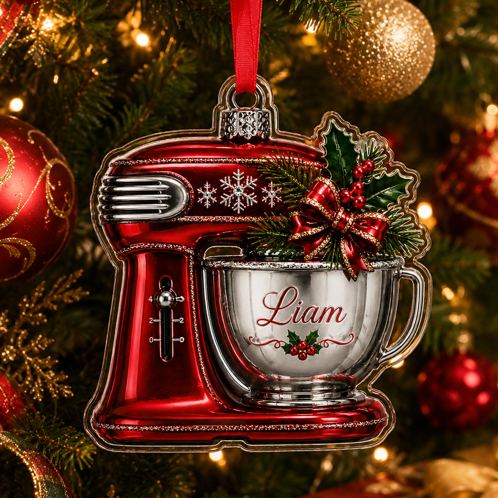 Personalized Kitchen Utensils Acrylic Red Dough Mixer