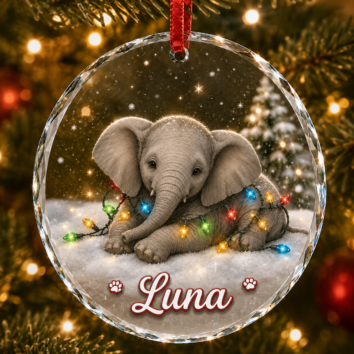Glass Animal Led Light Elephant
