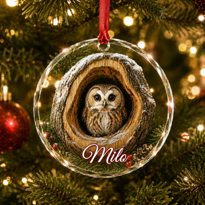 Glass ornament Animal Owl