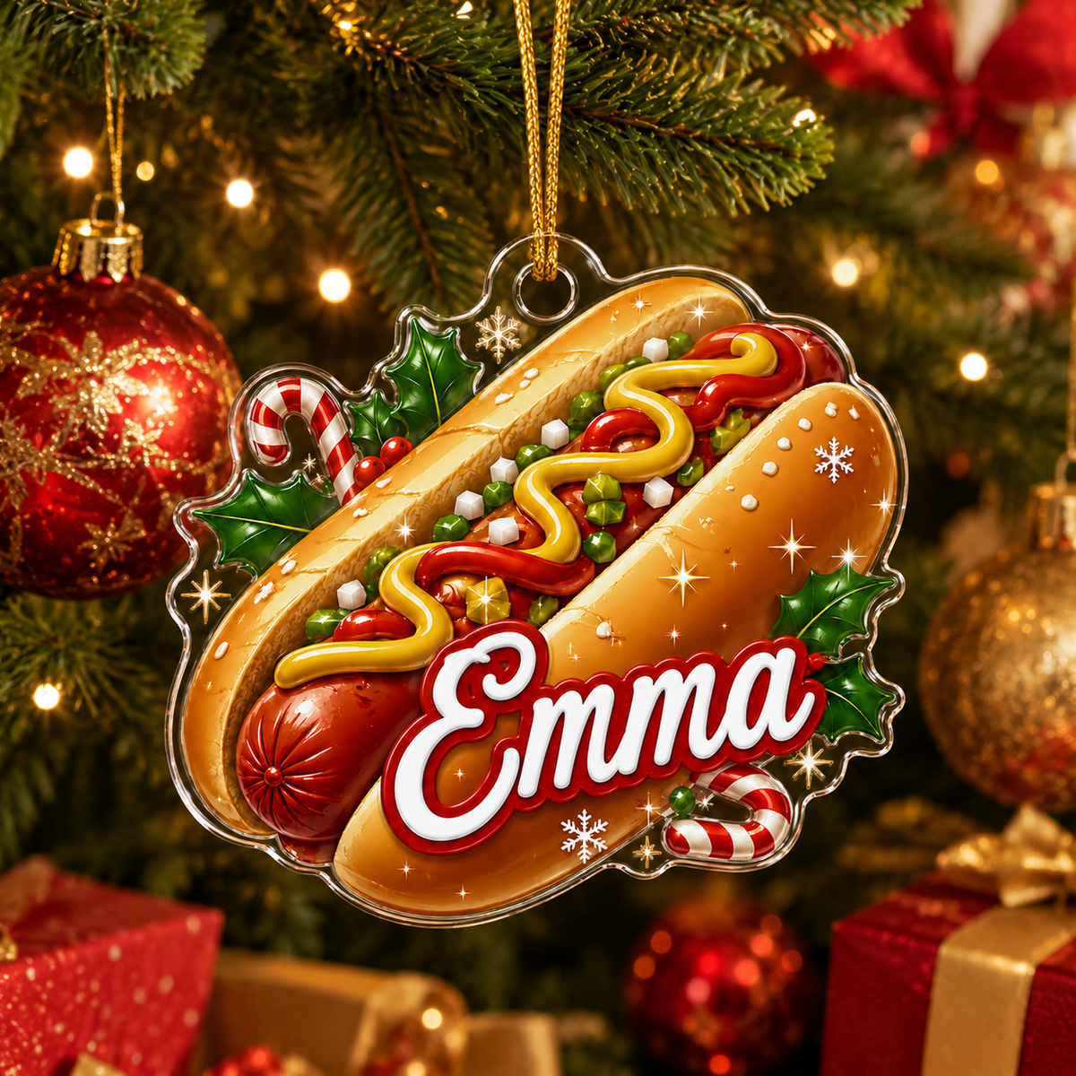 Custom Name Food Acrylic - Hot Dog