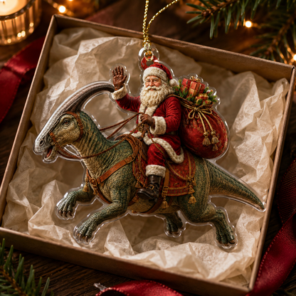 Dinosour With Santa Parasaurolophus