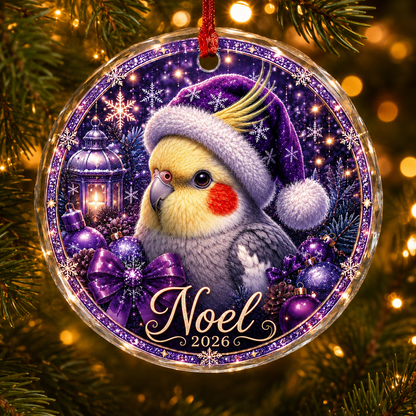Purple Bird At Christmas Cockatiel