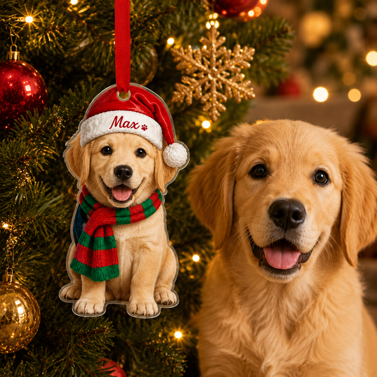 Custom Photo Dog Christmas Style 6