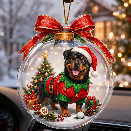 Dog Santa Bauble Ball Rottweiler