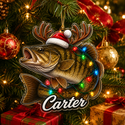 Fishing Christmas Lights Black Bass Acrylic