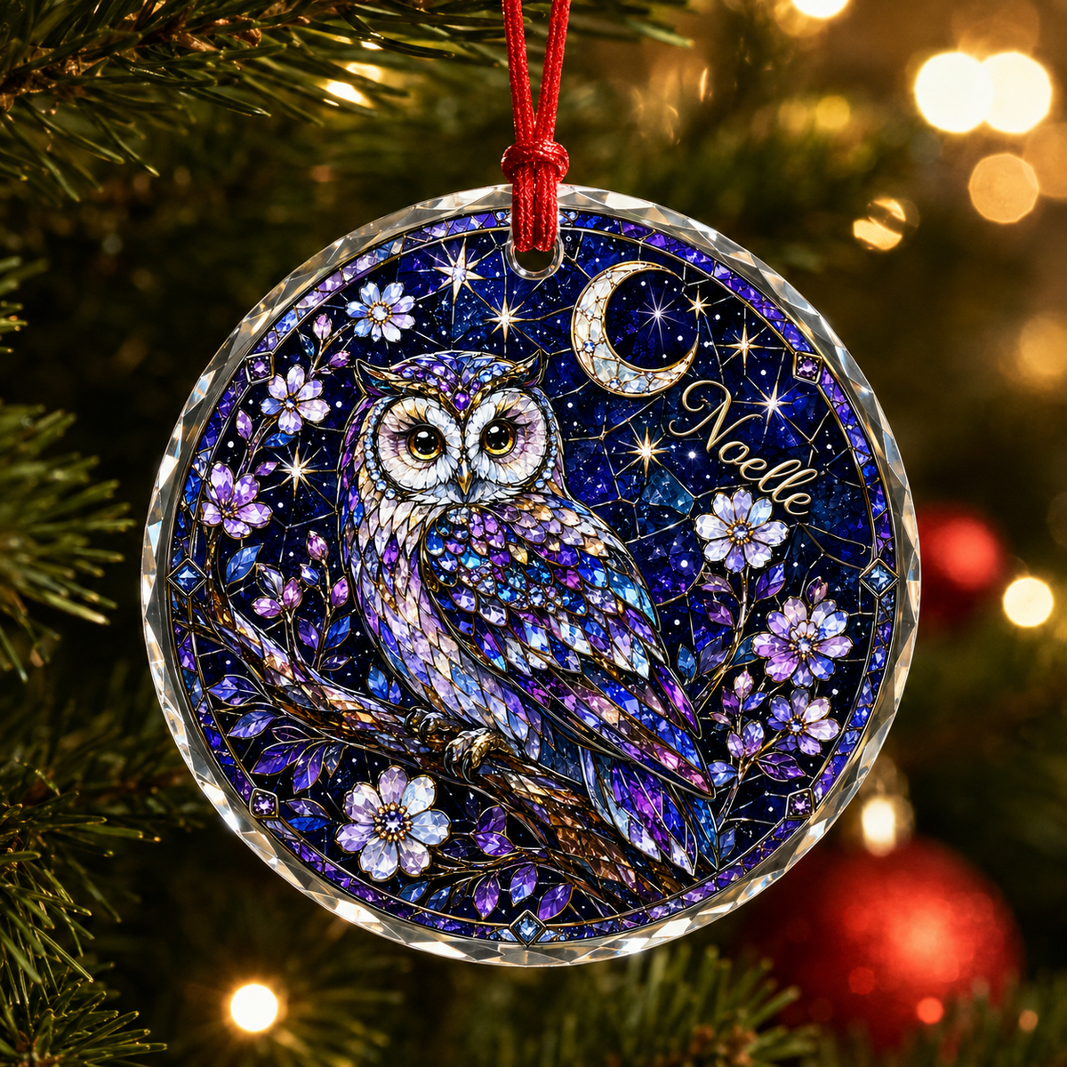 Custom Name Glass Animal Owl