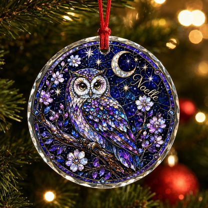 Custom Name Glass Animal Owl