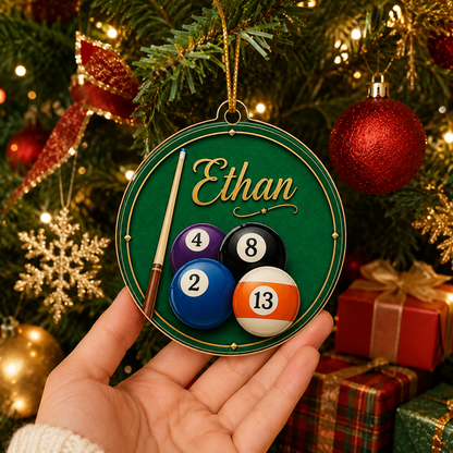 Custom Name Billiards Golden Cue Acrylic