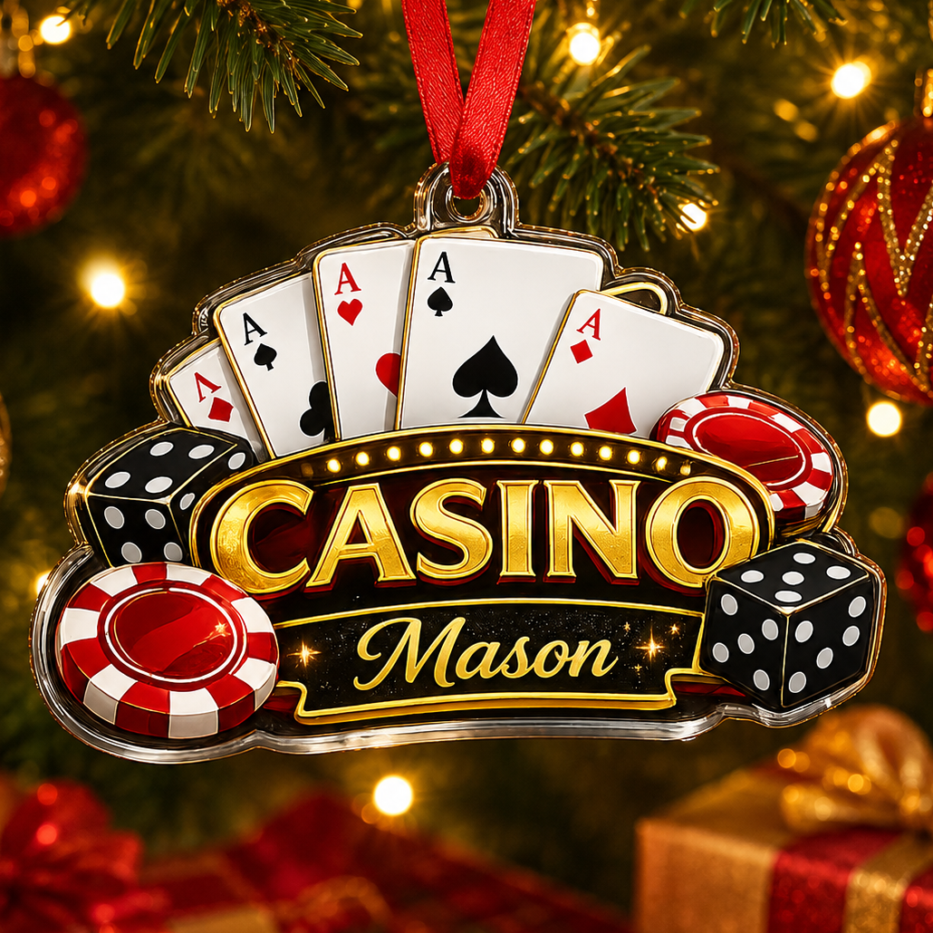 Pocker Custome Name Acrylic Yellow Casino