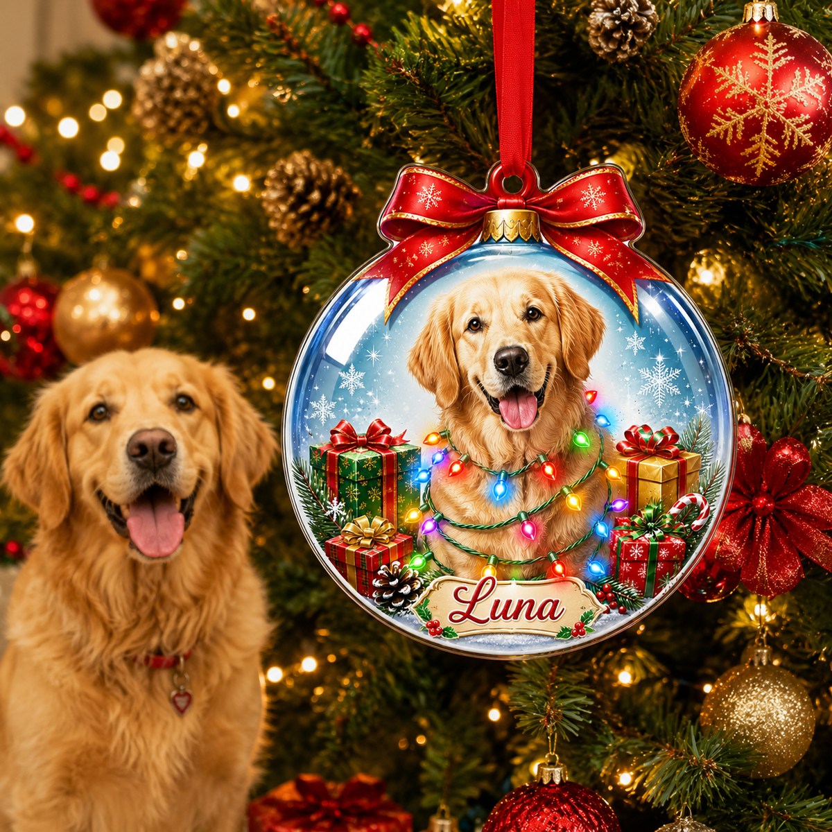 Custom Photo Dog Christmas Style 5