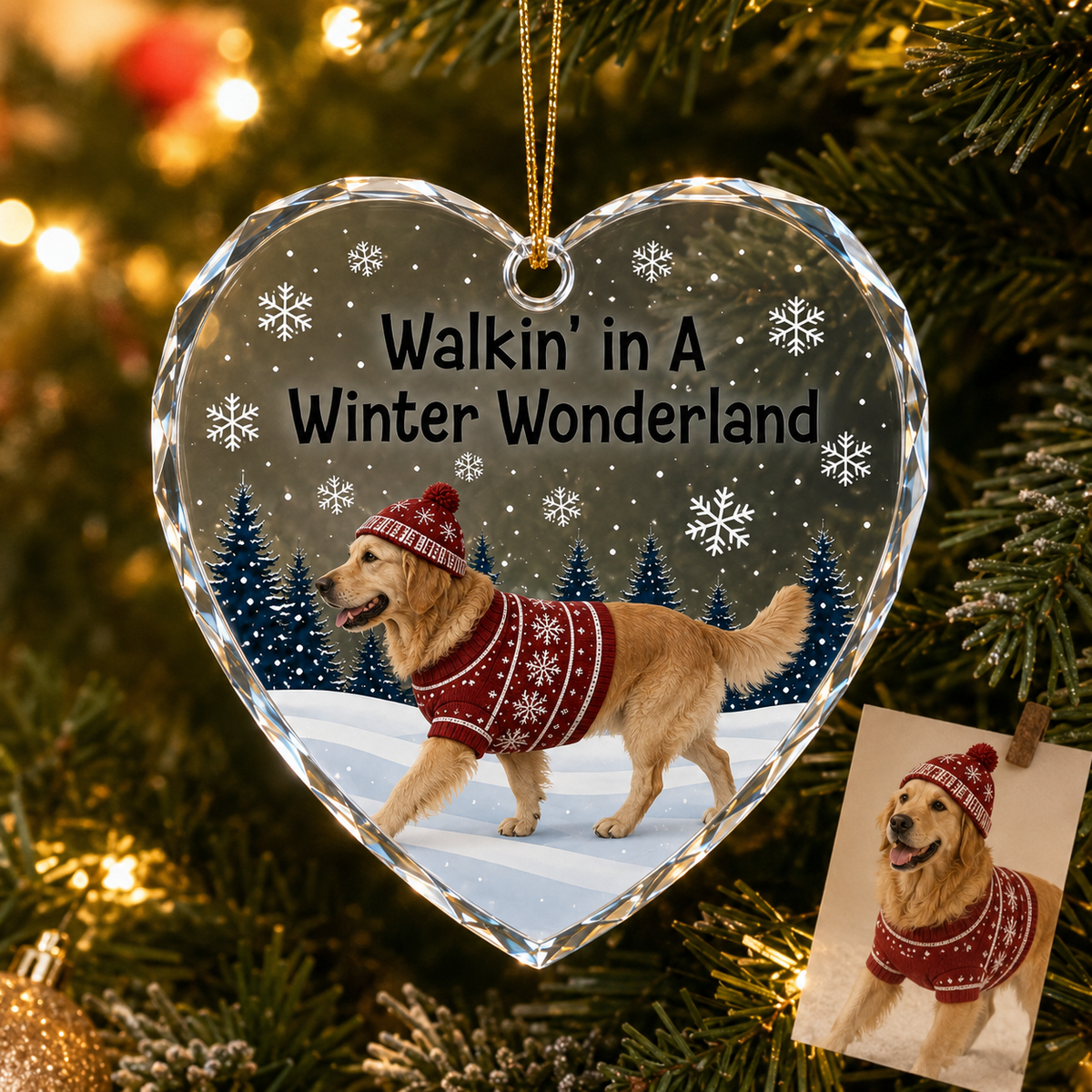 Custom Photo Dog Walkin Winter