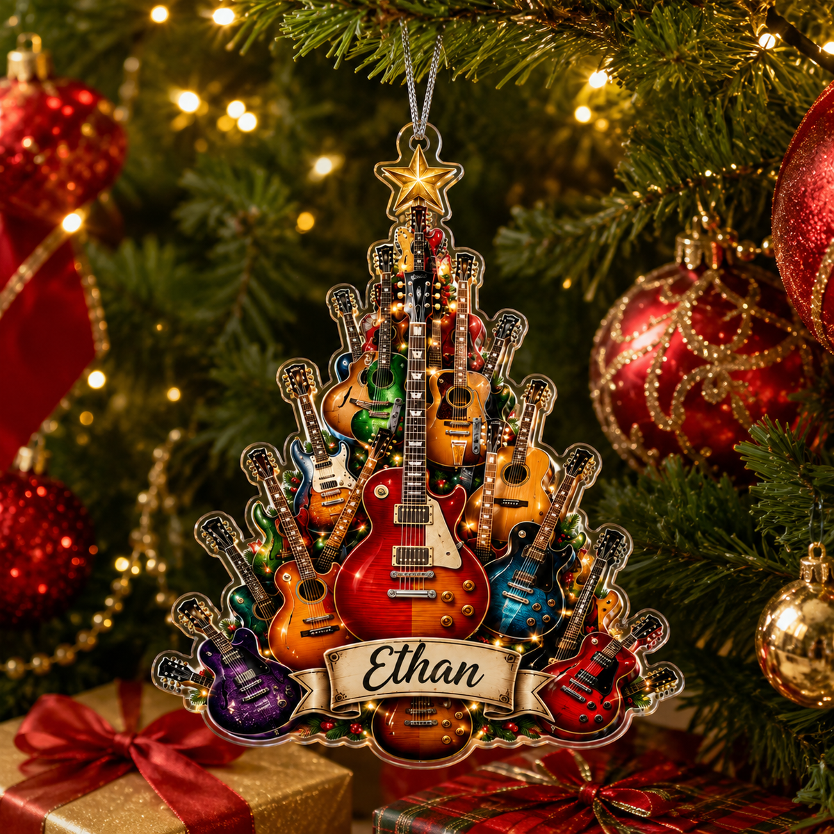 Guitar Custom Name Acrylic - Guitar Tree Name Banner