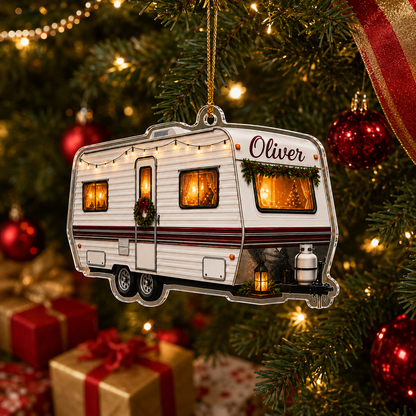 Camping Personalize Acrylic Christmas Mobile Vehicle