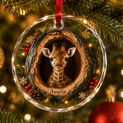 Animal Glass Ornament Tree Hollow Giraffe