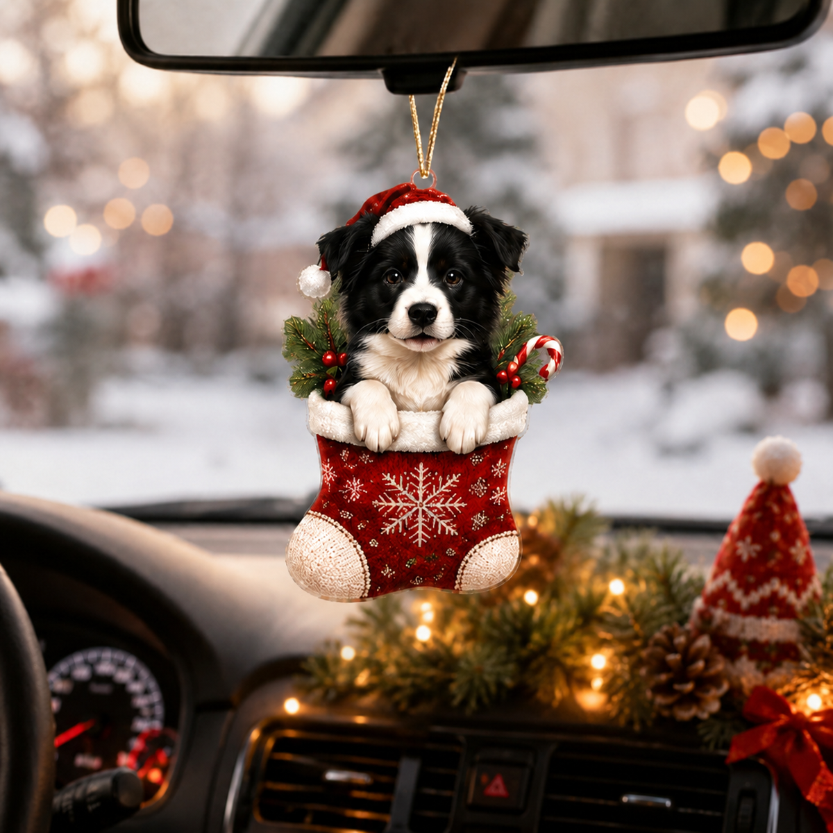 Dog Christmas Socks Border Collie