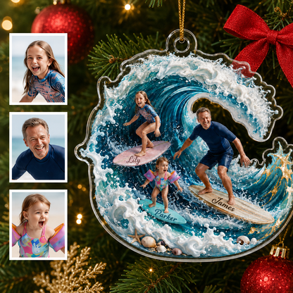 Surfing Personalize Acrylic Family Surfing