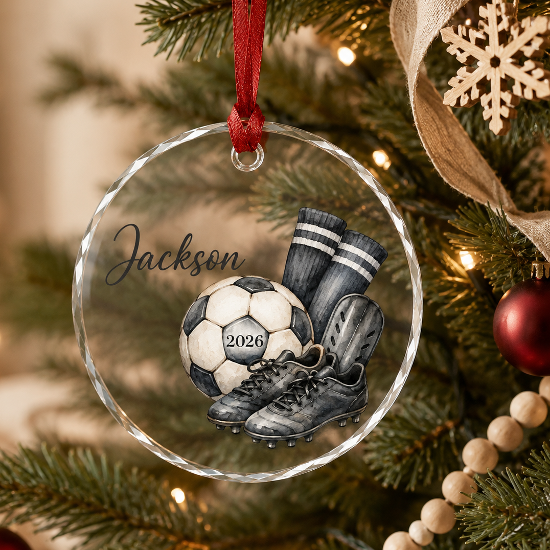 Sport Glass Ornament Soccer Gear