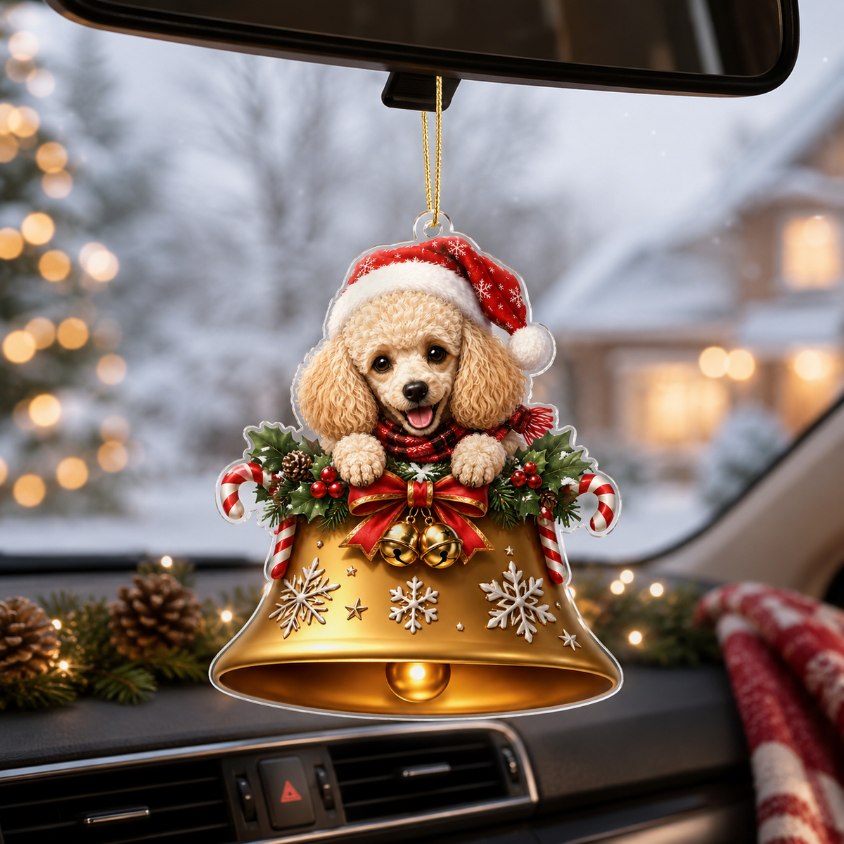 Dog Christmas Bell Poodle