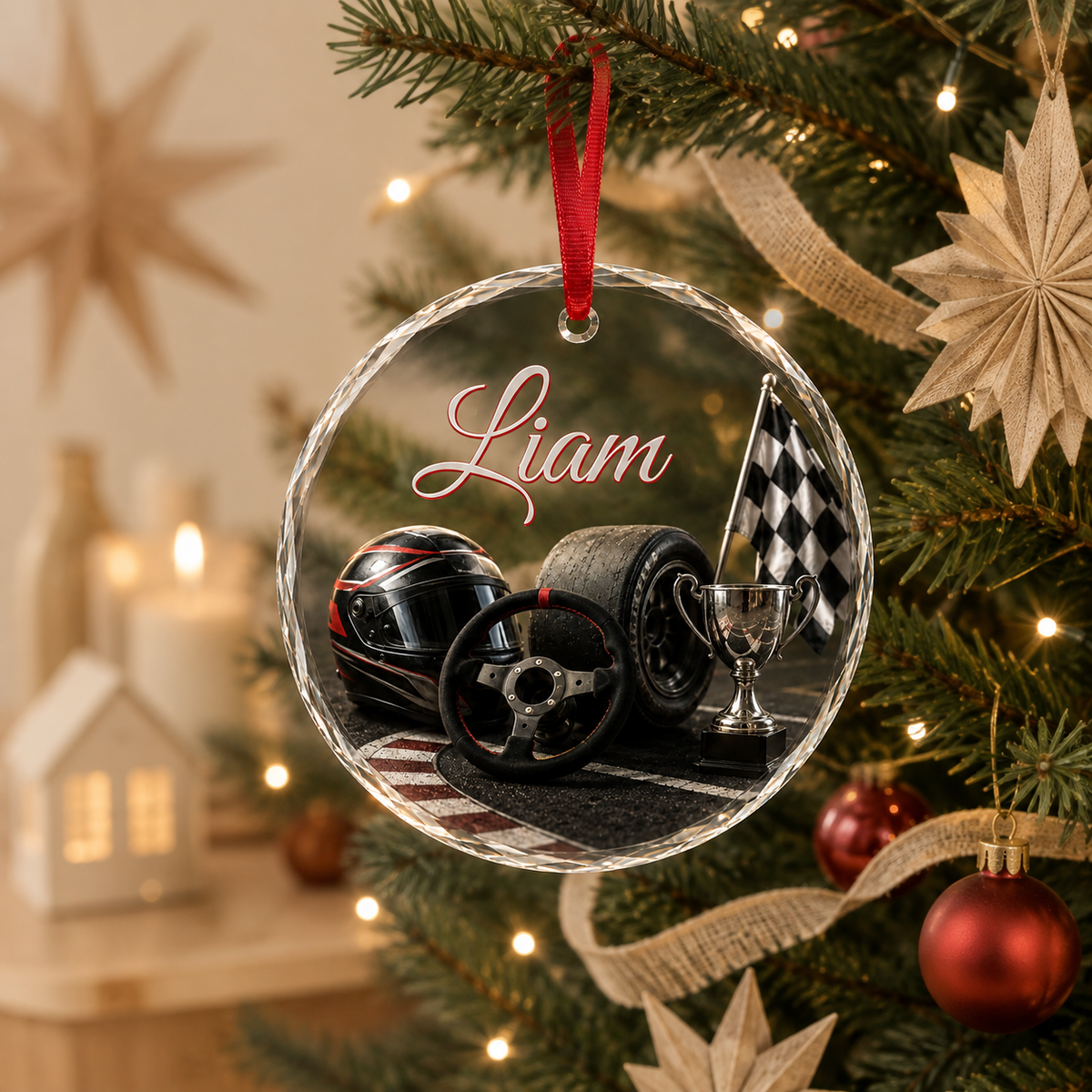 Sports Glass Ornament Racing