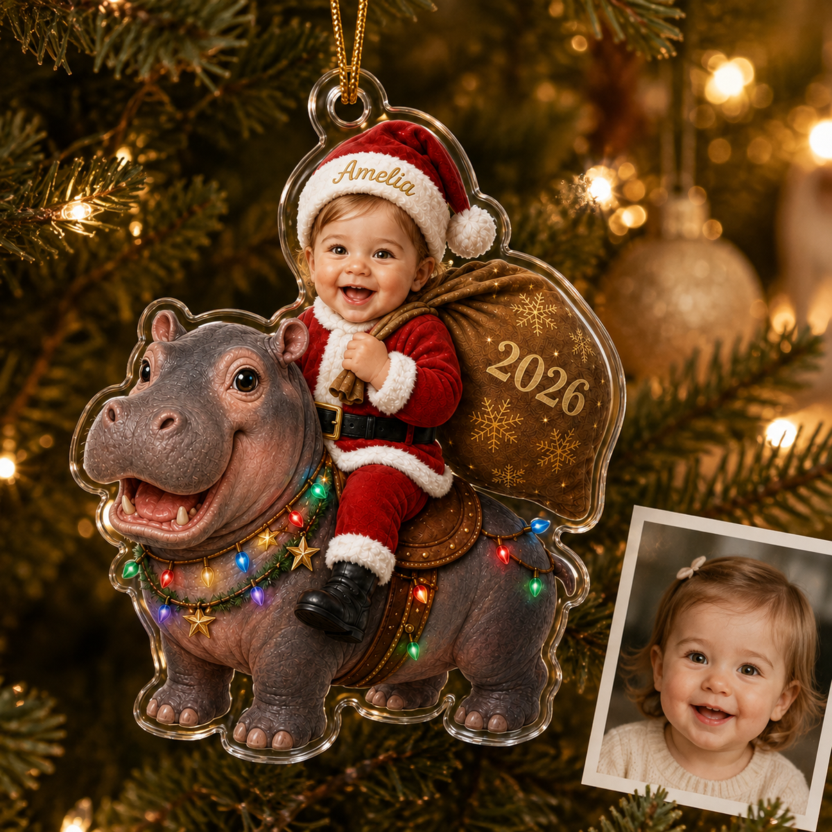 Custom Photo Baby Animal Hippopotamus
