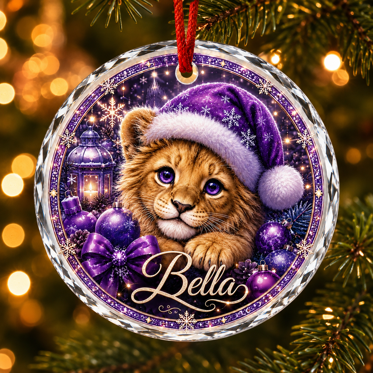 Purple Animal At Christmas Lion