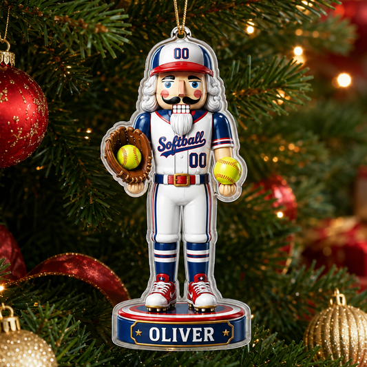 Sports Nutcracker Softball Acrylic